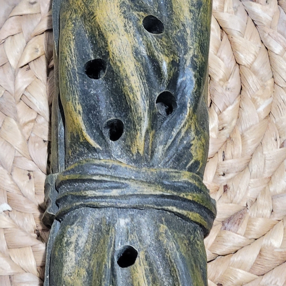 Chinese Buddah meditation incense burner brown poly resin - Picture 4 of 8